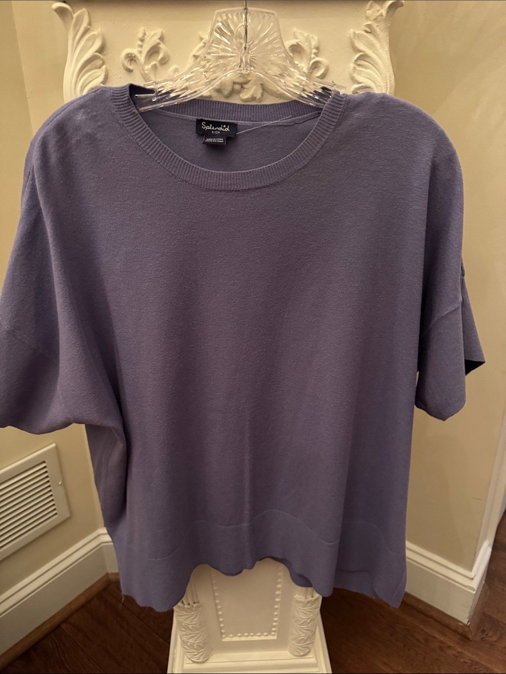 Splendid Dusty Lavender Short Sleeve Crewneck